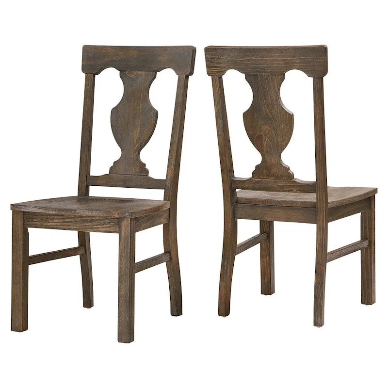 Wooden dining chairs (set of two)