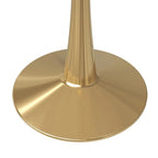 Round Dining Table for 4 with MDF Tabletop in Gold Steel Base for Kitchen & Dining Room
