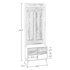 Hall Tree with Entryway Bench - Brown Weathered Wood - Multi-Person