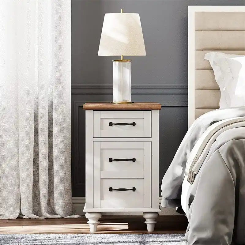 White End Table with Charging Station - 23.6D x 14.96W x 24.4H