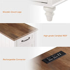 White End Table with Charging Station - 23.6D x 14.96W x 24.4H