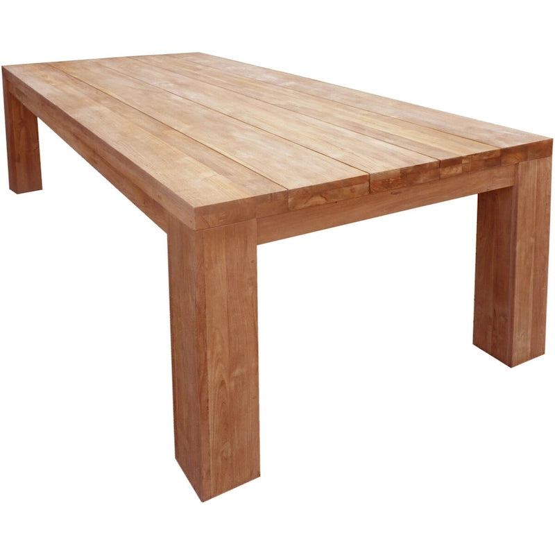 Chic Teak Recycled Teak Wood Marbella Rectangular Dining Table, 102 Inch