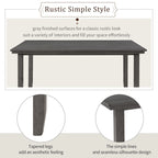 6 Piece Room Chairs with Bench, Rustic Wood Dining Set Table, Gray