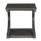 Unique Coffee Table, Solid Wood 23.8 Inch Modern Coffee Table Center Table With Storage, Solid Wood Special Shape Coffee Table