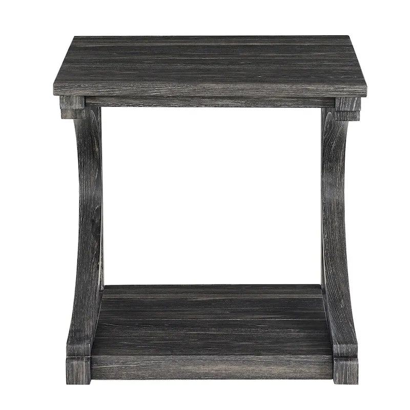 Unique Coffee Table, Solid Wood 23.8 Inch Modern Coffee Table Center Table With Storage, Solid Wood Special Shape Coffee Table