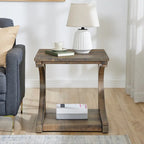 Unique Coffee Table, Solid Wood 23.8 Inch Modern Coffee Table Center Table With Storage, Solid Wood Special Shape Coffee Table