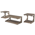 Unique Coffee Table, Solid Wood 23.8 Inch Modern Coffee Table Center Table With Storage, Solid Wood Special Shape Coffee Table