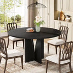 39.4-inch Round Dining Table with Wooden Tabletop for Kitchen Dining Room