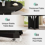 39.4-inch Round Dining Table with Wooden Tabletop for Kitchen Dining Room