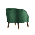 Upholstered Barrel Accent Chair With Wooden Legs