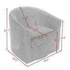 Modern Nailhead Upholstered Linen Swivel Accent Chair