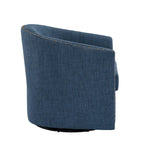 Modern Nailhead Upholstered Linen Swivel Accent Chair