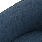 Modern Nailhead Upholstered Linen Swivel Accent Chair