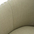Modern Nailhead Upholstered Linen Swivel Accent Chair