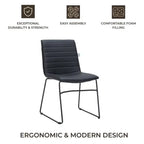 Leather Polyester Office Chair with Stainless Steel Base Series