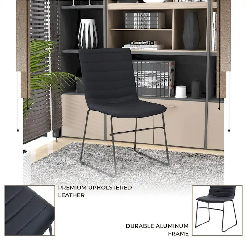 Leather Polyester Office Chair with Stainless Steel Base Series