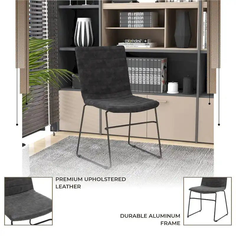 Leather Polyester Office Chair with Stainless Steel Base Series